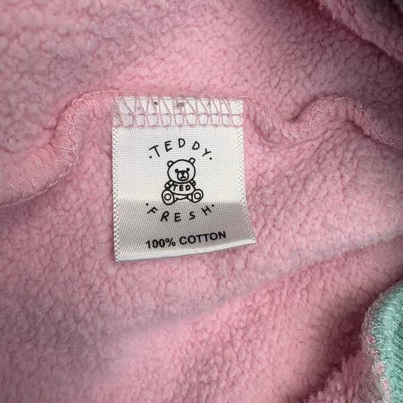 Teddy Fresh Mens Streetwear Pastel Colorblock Embroidered Hoodie Sz L - Picture 6 of 7